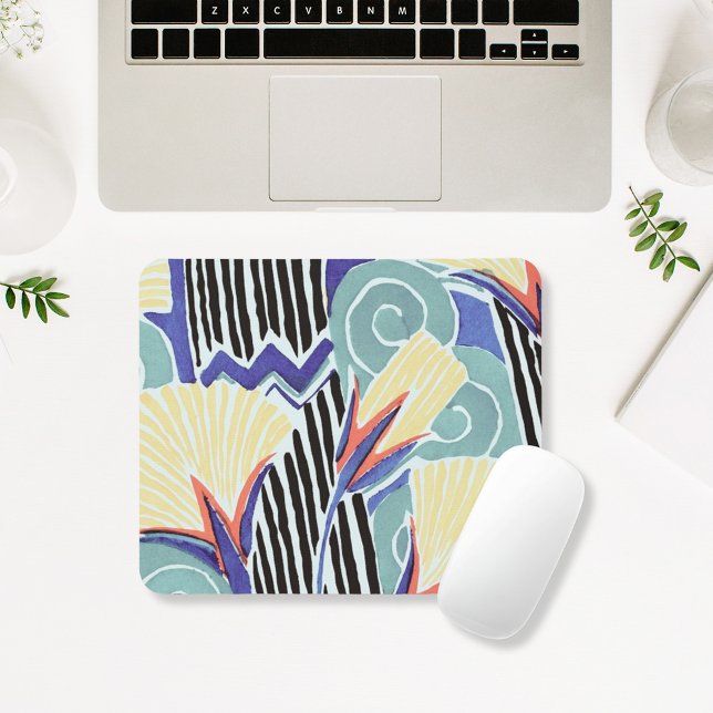 Farbige florale abstrakte Kunst von E.A. Séguy Mousepad (Von Creator hochgeladen)