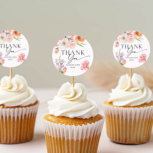 Farbige Florale Dankeschön Runder Aufkleber