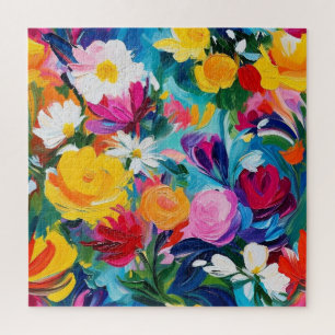Farbige florale, kühne Blumenpuzzle