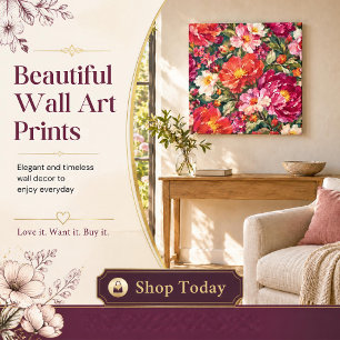 Farbige Florale Leinwand-Wandkunst Blumengarten Leinwanddruck