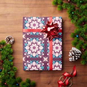 Farbige florale Mandala-Kunst Geschenkpapier