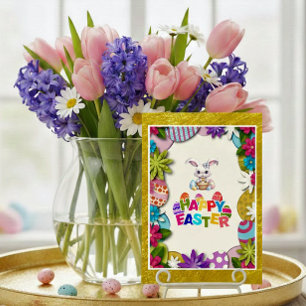 Farbige Florale Ostereiersuche im 3D-Papierstanzst