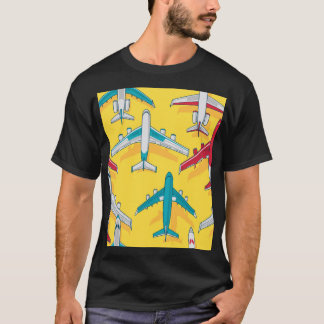 Farbige Flugzeuge Himmel: Vintage-Flugzeuge T-Shirt