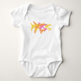 Farbige Flugzeuge, rosa gelb-orange Baby Strampler