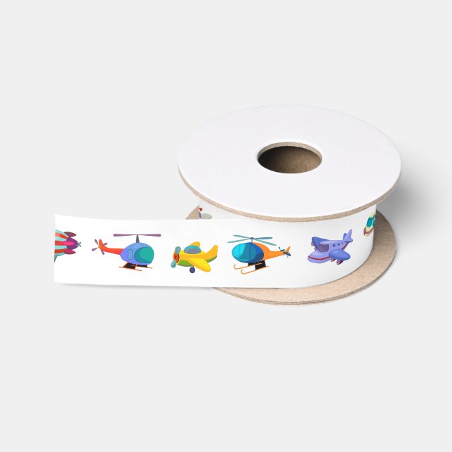 Farbige Flugzeuge Satin Ribbon Satinband (Spule)