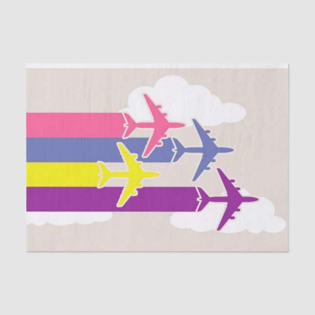 Farbige Flugzeuge Seidenpapier (Vorderseite)