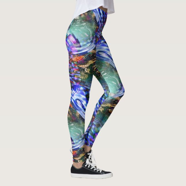 Farbige Fluktuation virtueller Bilder über Schlach Leggings (Rechts)