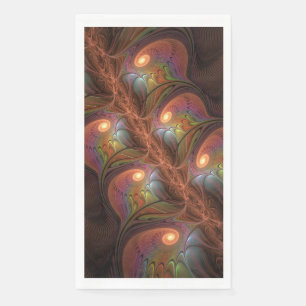 Farbige fluoreszierende abstrakte trippy braune Fr Serviette