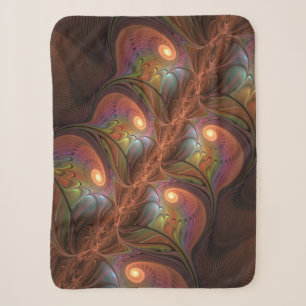 Farbige fluoreszierende abstrakte trippy braune Fr Sherpadecke
