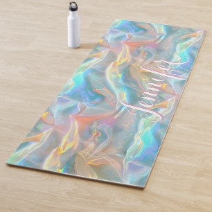 Farbige Flüssige Irisierende Pastell-Holografische Yogamatte