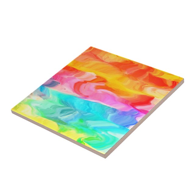 Farbige, flüssige Paint-Keramik Fliese (Seite)