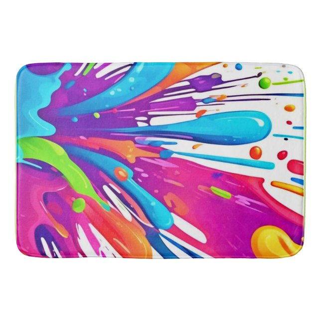 Farbige flüssige Paint Splashes Badematte (Vorderseite)