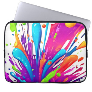 Farbige flüssige Paint Splashes Laptopschutzhülle