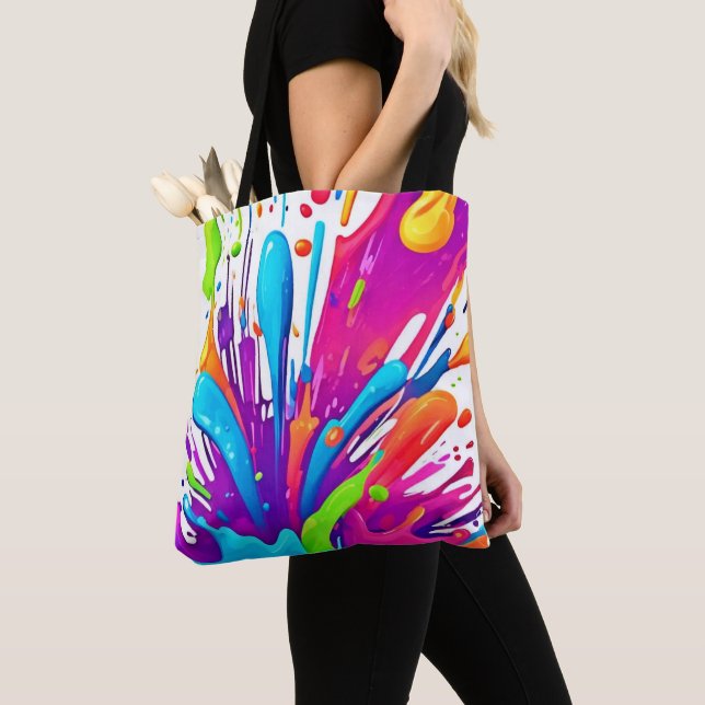 Farbige flüssige Paint Splashes Tasche (Von Nahem)