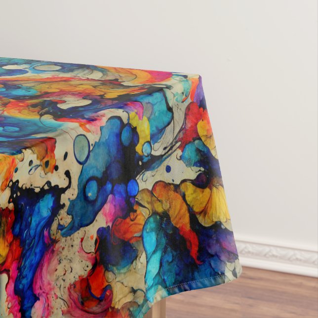 Farbige flüssige Tinte Tischdecke (Beispiel)