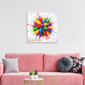Farbige Flüssigfarbe Explosion Abstraktes Kunstwer Leinwanddruck