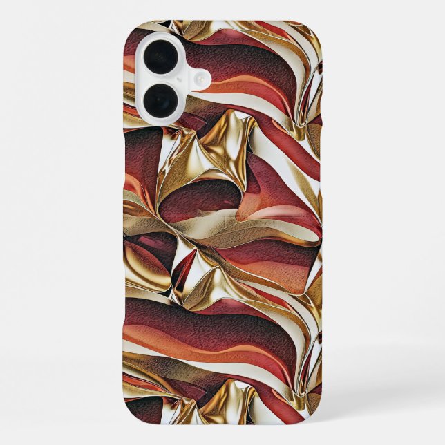 Farbige Flüssigkeitswellen geometrisches abstrakte iPhone 16 Plus Hülle (Rückseite)