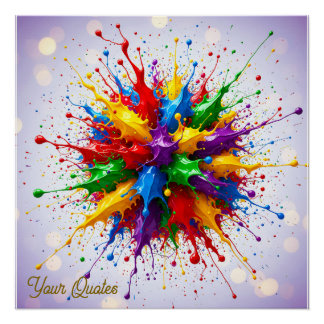 Farbige Flüssigmalexplosion Abstrakt Kunst Poster