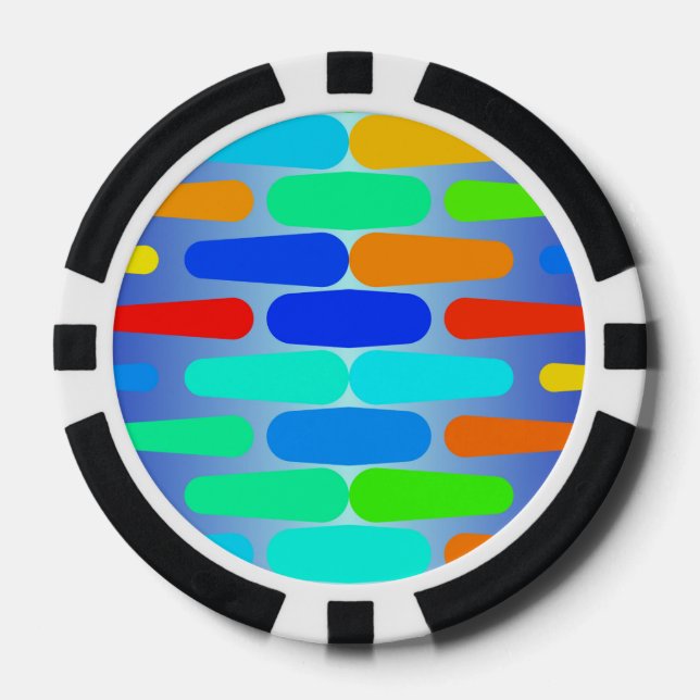 Farbige Formen abstraktes Design Pokerchips (Vorderseite)