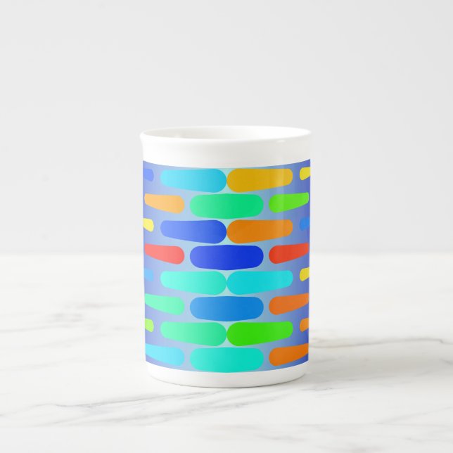 Farbige Formen abstraktes Design Prozellantasse (Vorderseite)