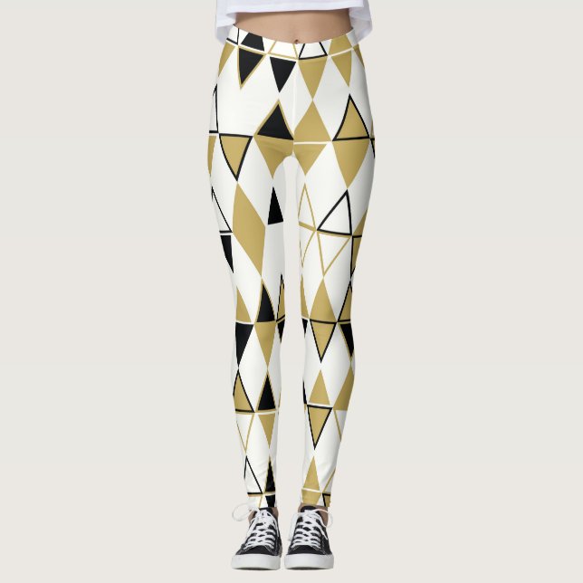 Farbige Formen, geometrisch abstraktes Muster Leggings (Vorderseite)