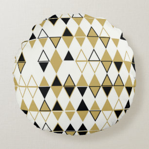 Farbige Formen, geometrisch abstraktes Muster Rundes Kissen