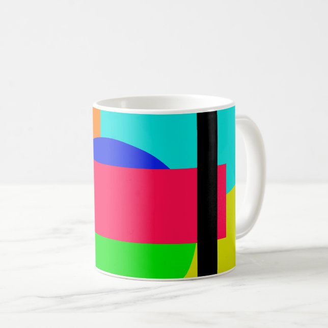Farbige Formen Kaffeetasse (VorderseiteRechts)