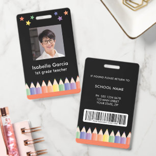 Farbige Foto-ID-Barcode-Lehrer-Sicherheitsausweis Ausweis