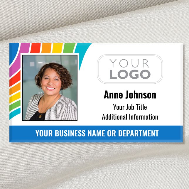 Farbige Foto-ID des Mitarbeiterlogos Rainbow-Farbe Namenschild (Von Creator hochgeladen)