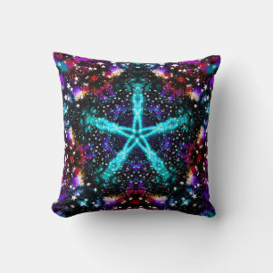 Farbige Fraktal-Sterne Universum Mandala-Stern Kissen