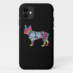 Farbige französische Bulldog-Silhouette-Geschenk f Case-Mate iPhone Hülle