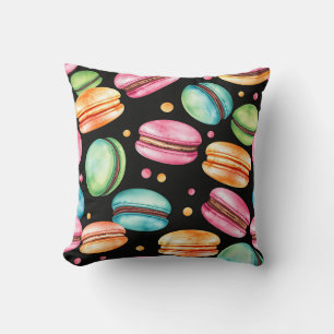 Farbige französische Macaron-Wasserfarben-Muster Kissen