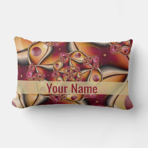 Farbige Freude Abstrakt Red Orange Fantasie Name Lendenkissen