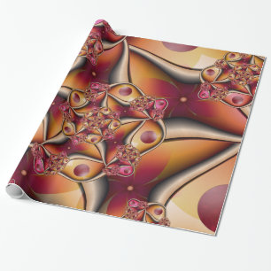 Farbige Freude Abstrakt Rot Orange Fantasy Fraktal Geschenkpapier