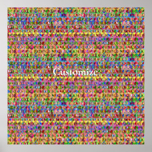 Farbige Friedenssymbole im Muster Thunder_Cove Poster