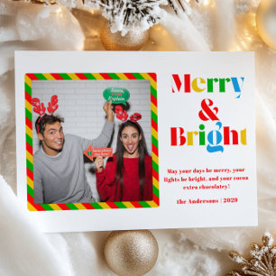 Farbige Frohe Fröhliche Foto Weihnachts Feiertagsk Feiertagskarte