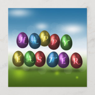 Farbige Frohe Ostern Eier Einladung