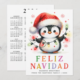 Farbige Frohe Weihnachten Pinguin Spanische Weihna