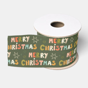 Farbige Frohe Weihnachten Schrift Urlaub Ripsband