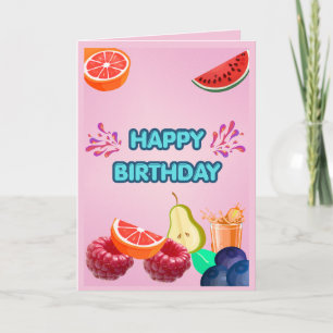 Farbige Frucht-Happy-Birthday-Karte Karte
