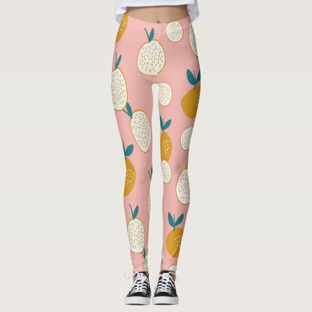 Farbige Früchte, nahtlose Hintergrundmuster. Leggings (Vorderseite)