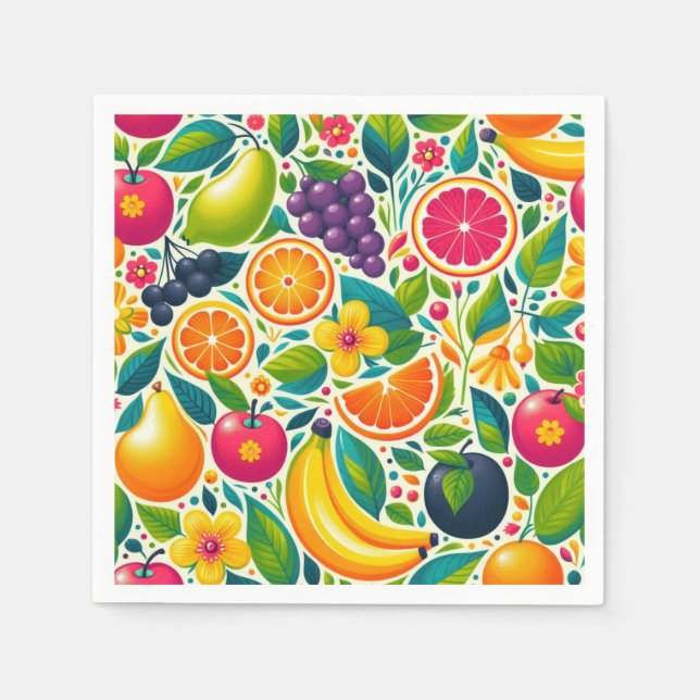 Farbige Früchte Serviette (Vorderseite)
