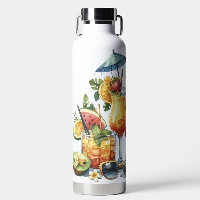 FARBIGE FRUCHTIGE SOMMERGETRÄNKE & FRÜCHTE TRINKFLASCHE (Vorderseite)
