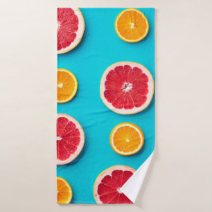 Farbige Fruchtmuster, frisch orange und grapefisch Badehandtuch