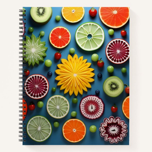 Farbige Fruchtstückchen Notizbuch (Vorderseite)