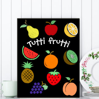 Farbige Fruchtzeichnungen Poster