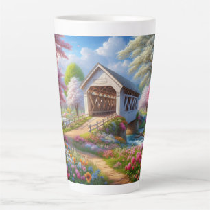 Farbige Frühlings-/Blumenbrücke & Fluss Milchtasse