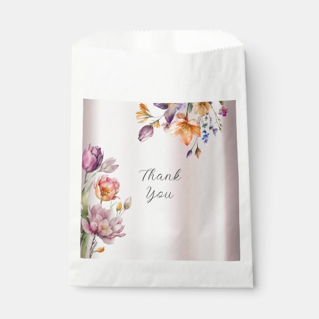 Farbige Frühlingsblumen Fvor-Tasche Geschenktütchen (Vorderseite)
