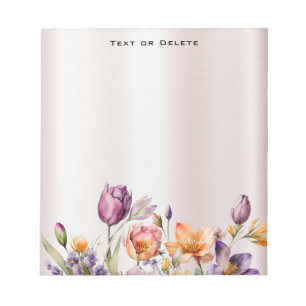 Farbige Frühlingsblumen Notepad Notizblock