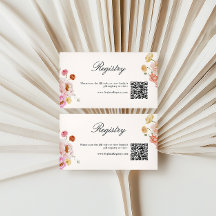 Farbige Frühlingsblumen QR-Code Geschenk Registrie